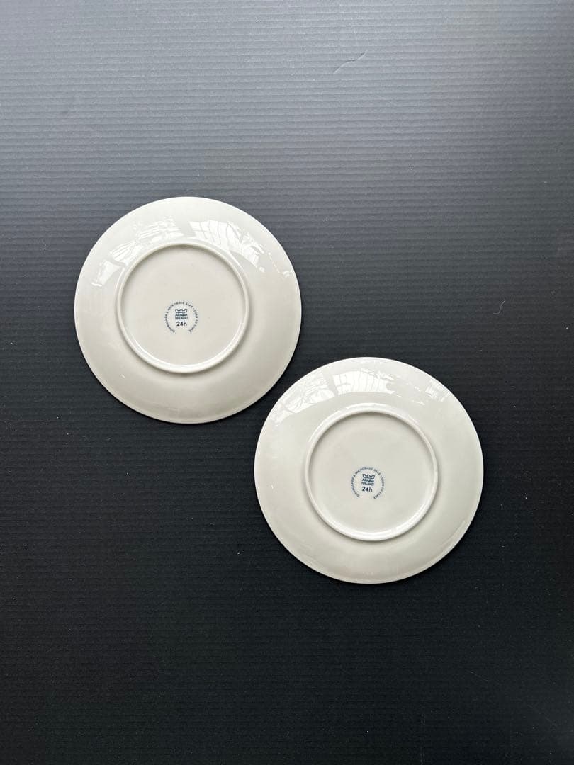 ARABIAアラビア「24hアベック」グリーン20cm旧ロゴスタンプ2枚セット