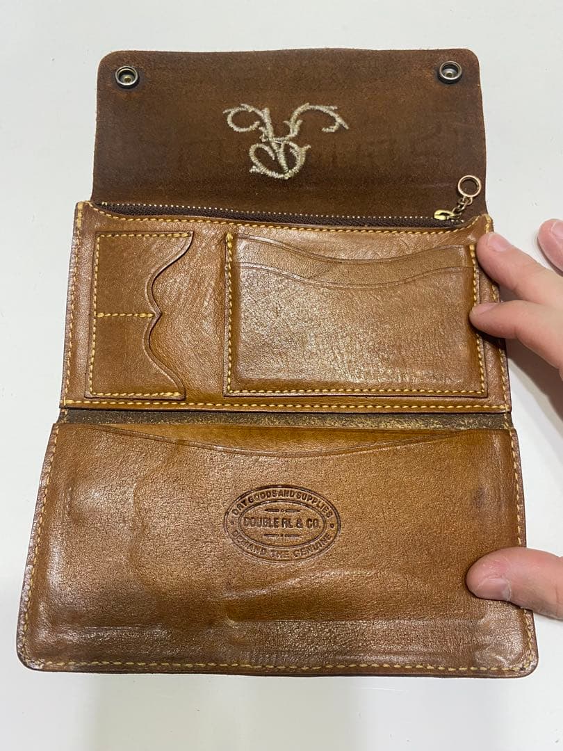 doubleRL長財布　レザーコンチョウォレット
