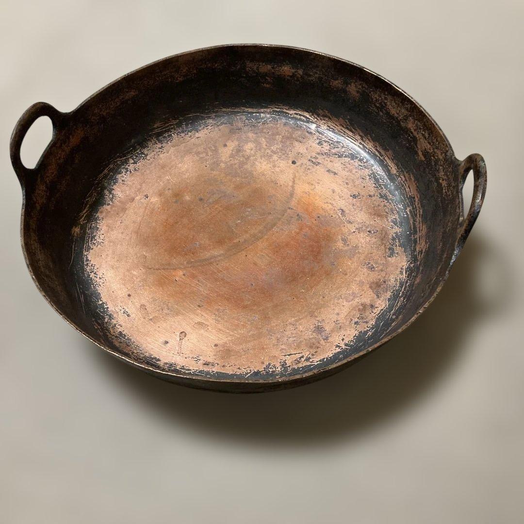 銅製 天ぷら鍋　揚げ物鍋 2つのハンドル付き