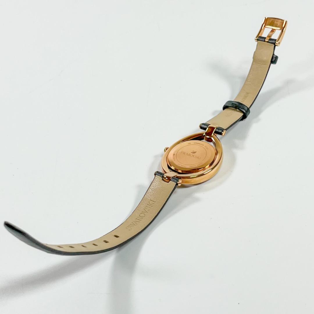 美品 SWAROVSKI 腕時計 5376842 SS グレー 革 QZ