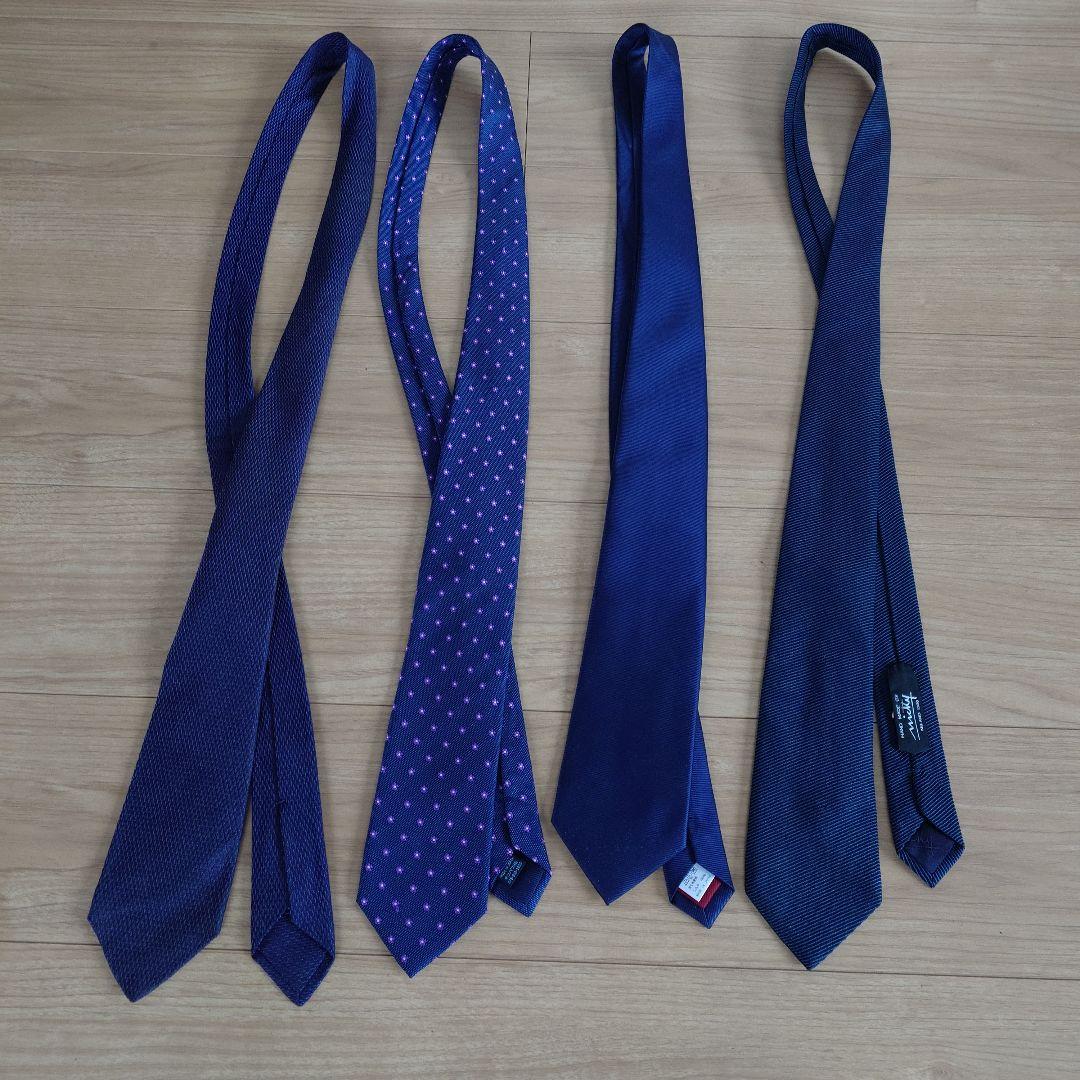 ネクタイ ネイビー系　 4本セット