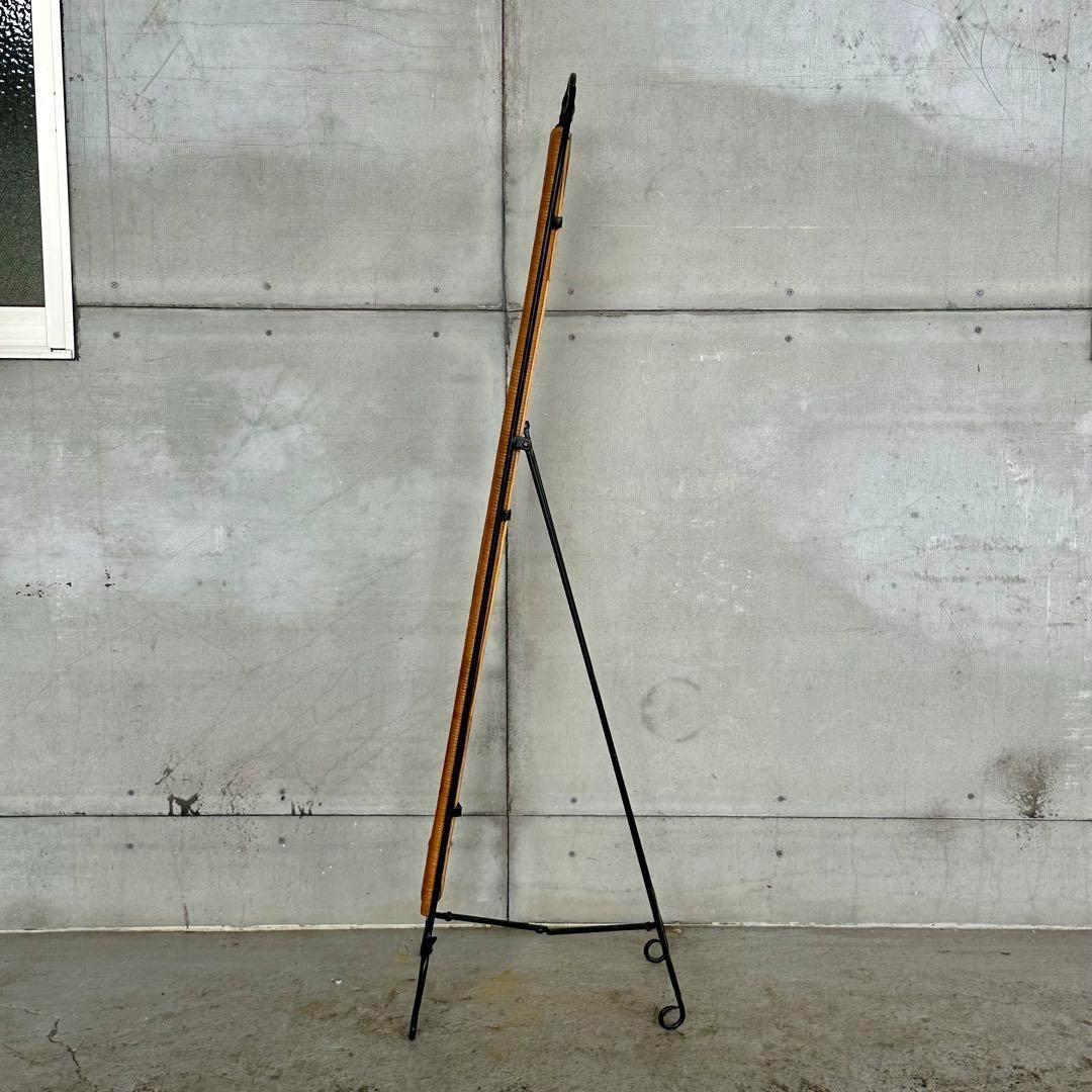 ✿レトロ✿可愛いアイアン装飾 ラタンフレーム 全身鏡 姿見 アンティーク調