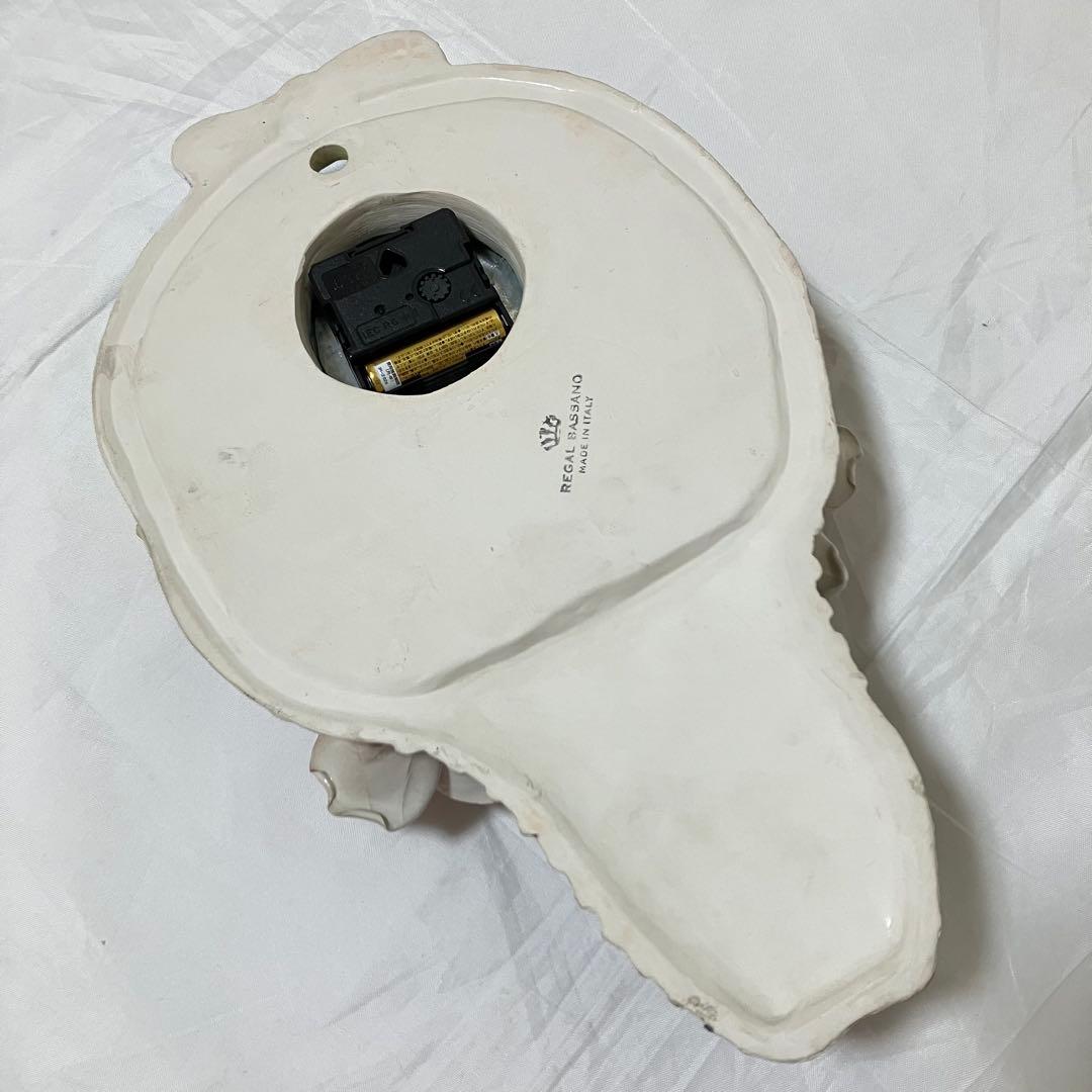 【貴重】REGAL BASSANOイタリア製　薔薇の壁掛け時計・西洋陶器・バラ