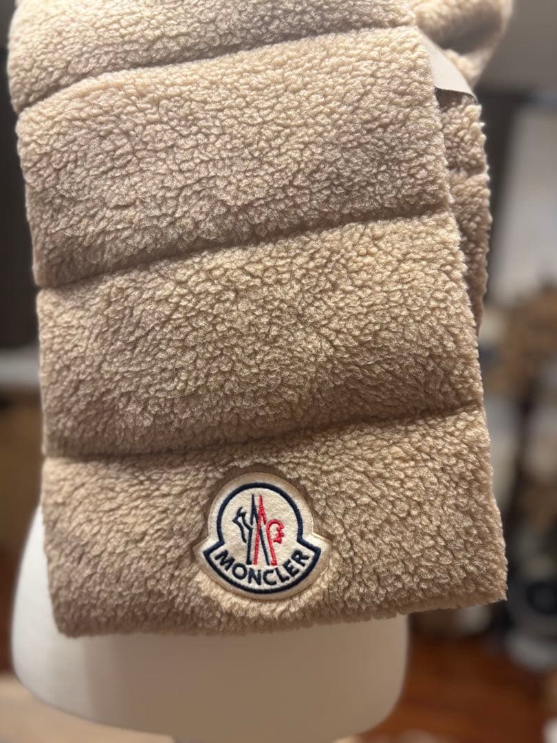 MONCLER モンクレール ボア ダウンマフラー ベージュ