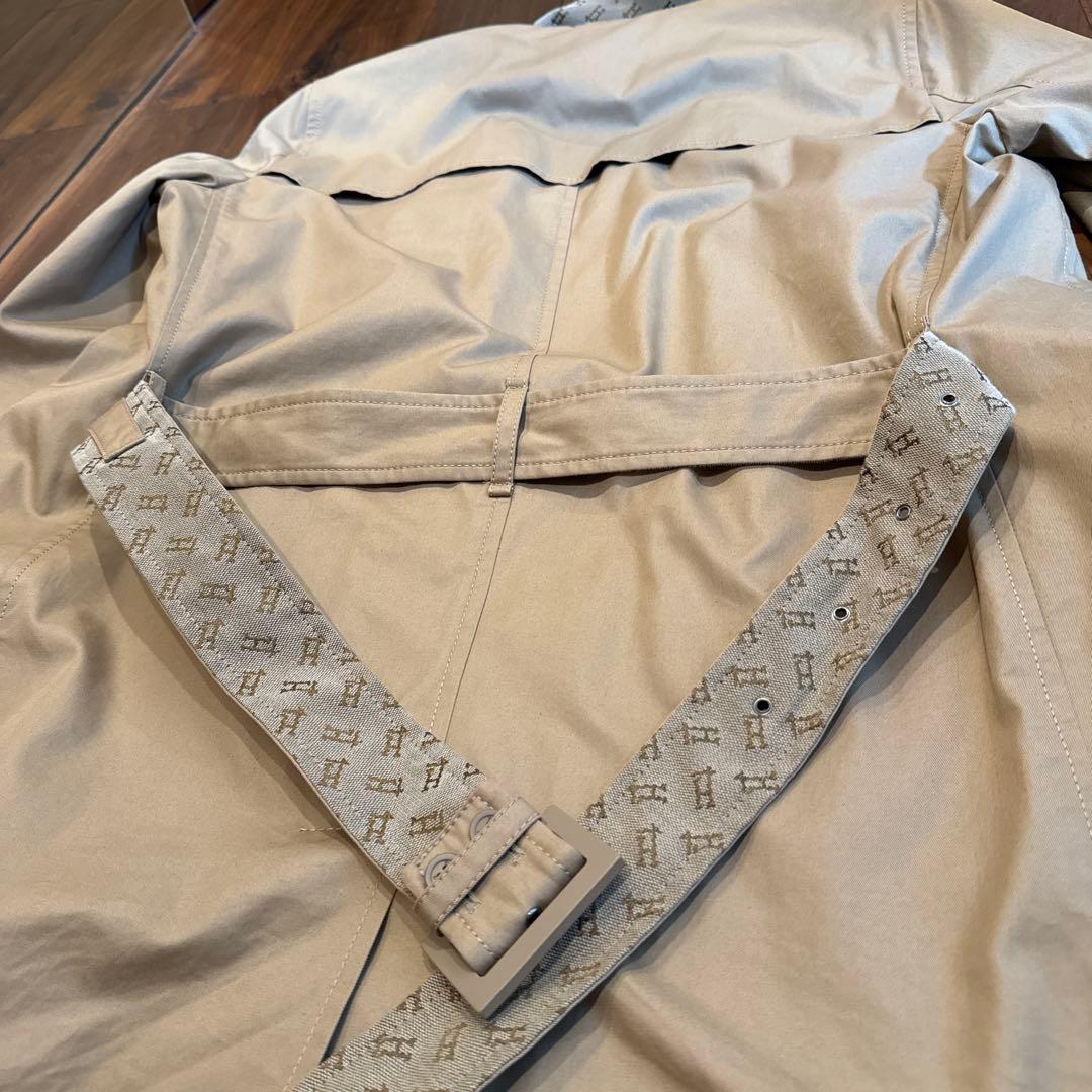 Herno ヘルノ　ベージュ　トレンチコート モノグラム柄