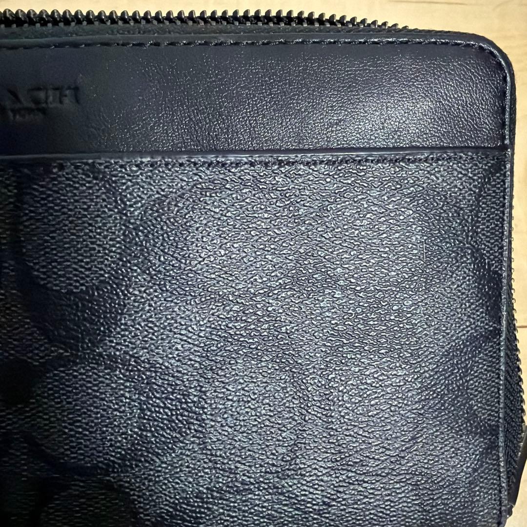 コーチ ダブルジップ トラベル オーガナイザー・シグネチャー キャンバス 長財布