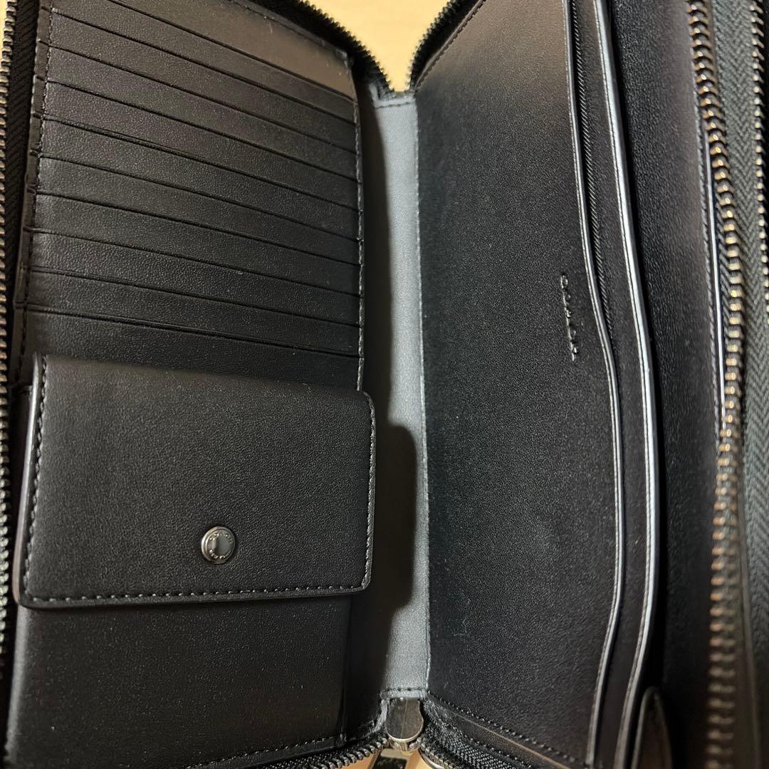 コーチ ダブルジップ トラベル オーガナイザー・シグネチャー キャンバス 長財布