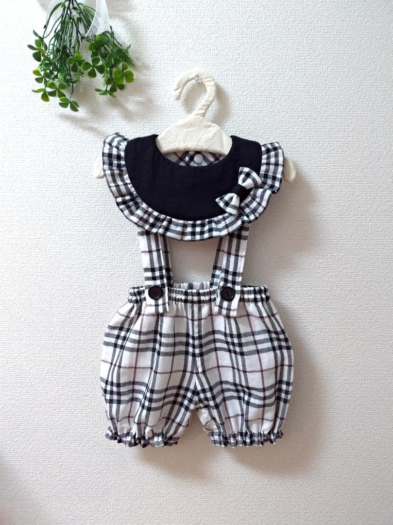 【送料無料】リニューアル再販  『吊りベルトかぼちゃパンツ&スタイ＆お好みリボン