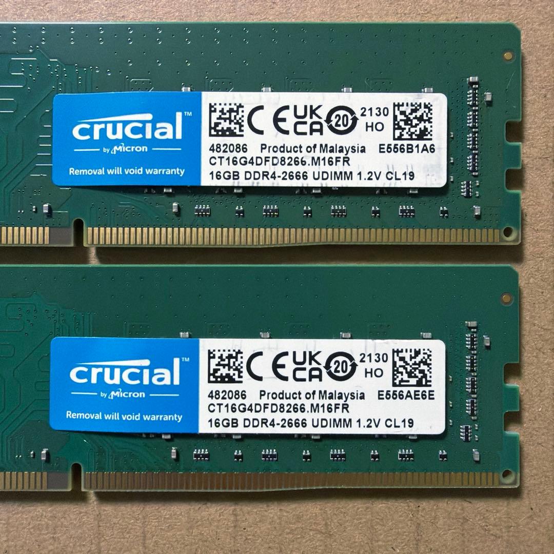 [06] デスクトップ PC メモリ16GBx2(32GB) DDR4 2666