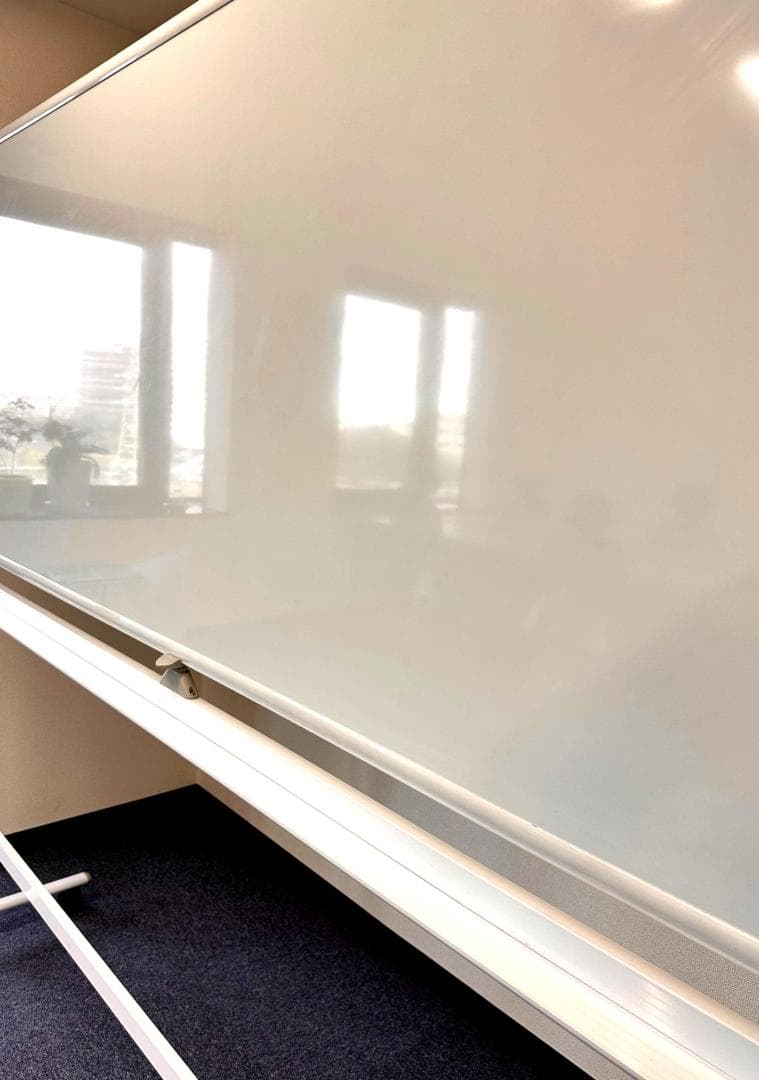 ホーロー製ホワイトボード 脚付き 両面タイプ 1800×900 キャスター付き