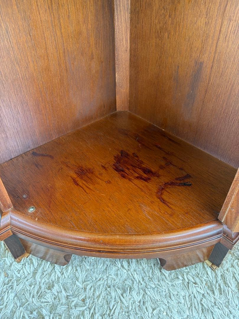 【イタリア製 象嵌細工 コーナーキャビネット】アンティーク調 インテリア家具