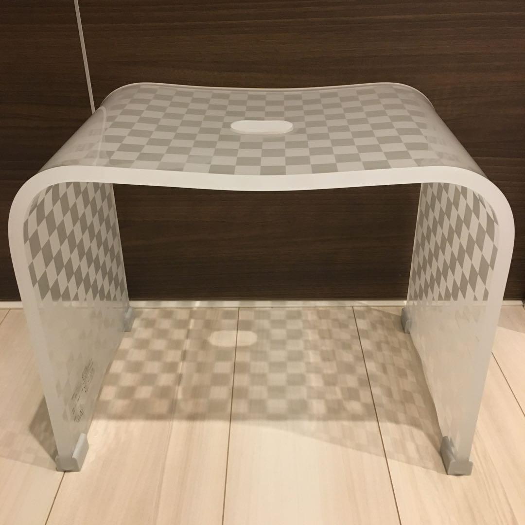 お得◎新品未使用　アクリル　バスチェア　センコー　チェッカー　L アイボリー