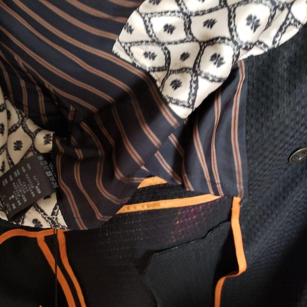 Lion黒 ダブルブレスト トレンチコート