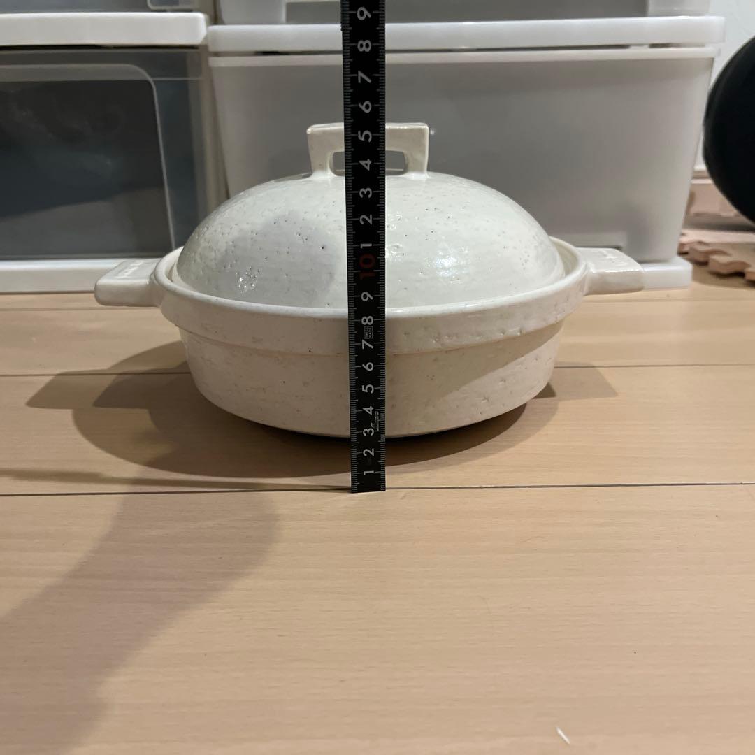 長谷園 IH対応ヘルシー蒸し鍋 白釉 小　説明書付き