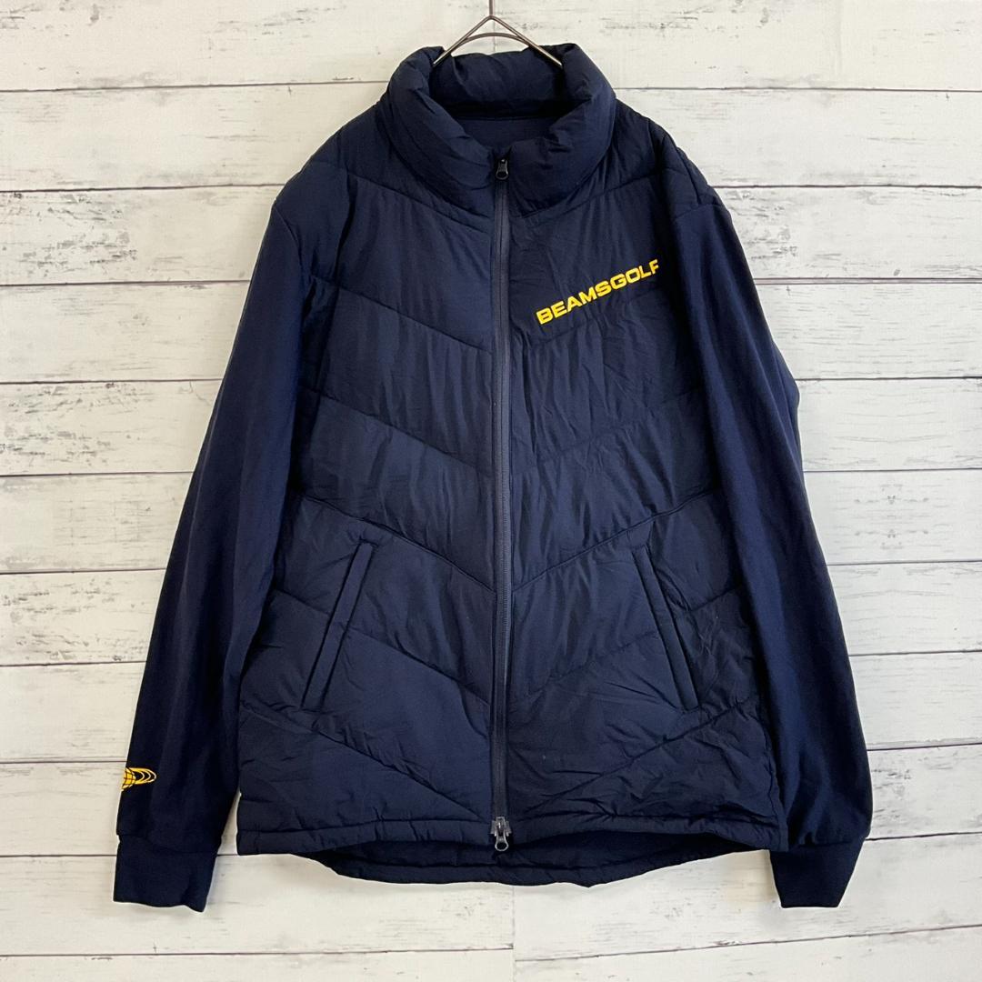 BEAMS GOLF ロゴ刺繍 中綿ブルゾン ネイビー XL
