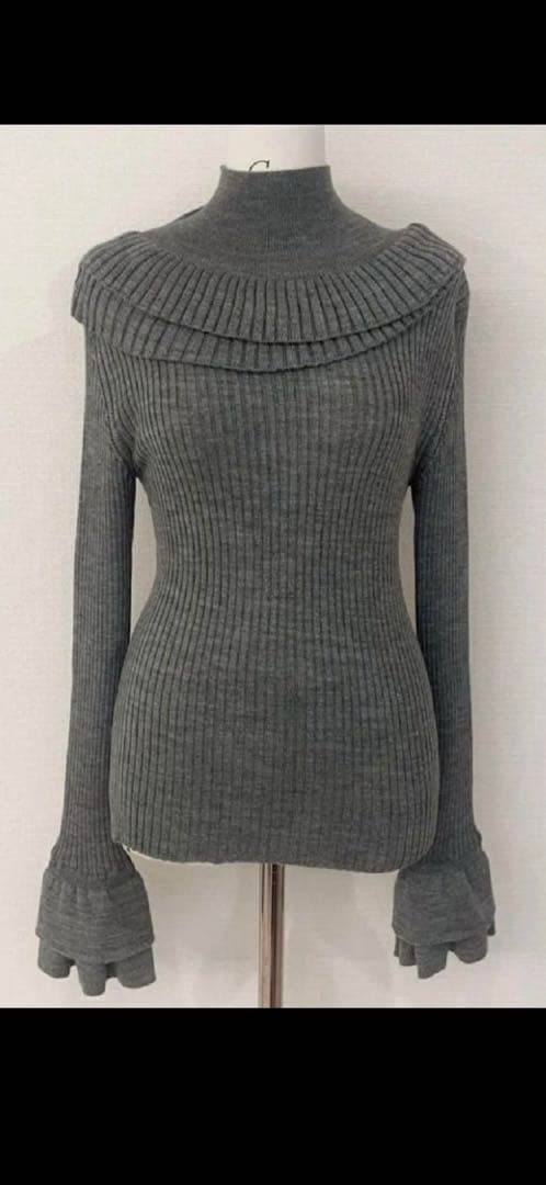 cygne シーニュ　ネックフリルリブニット　kuu-chan