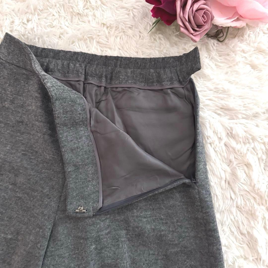 美品【INÉD】セットアップスーツ グレー 9号 ◆ フロントホック日本製