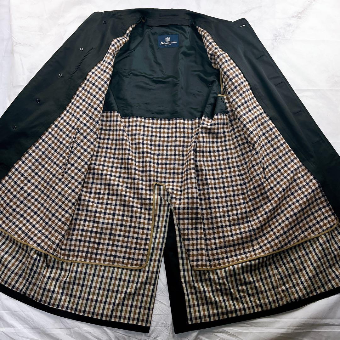 美品✨アクアスキュータム ステンカラーコート ライナー付 比翼 着丈110以上