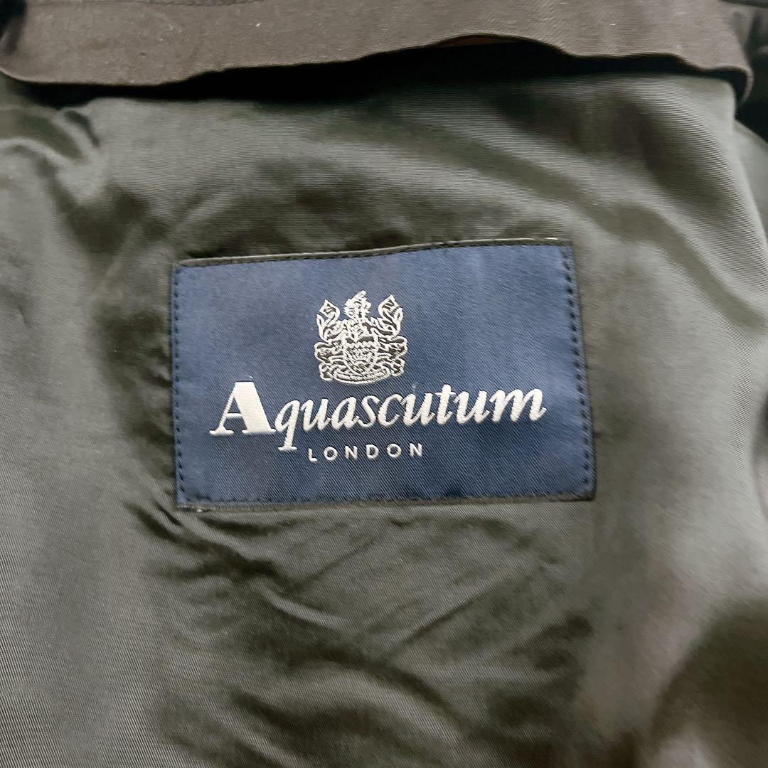 美品✨アクアスキュータム ステンカラーコート ライナー付 比翼 着丈110以上