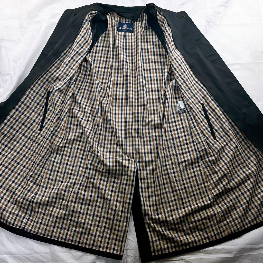 美品✨アクアスキュータム ステンカラーコート ライナー付 比翼 着丈110以上