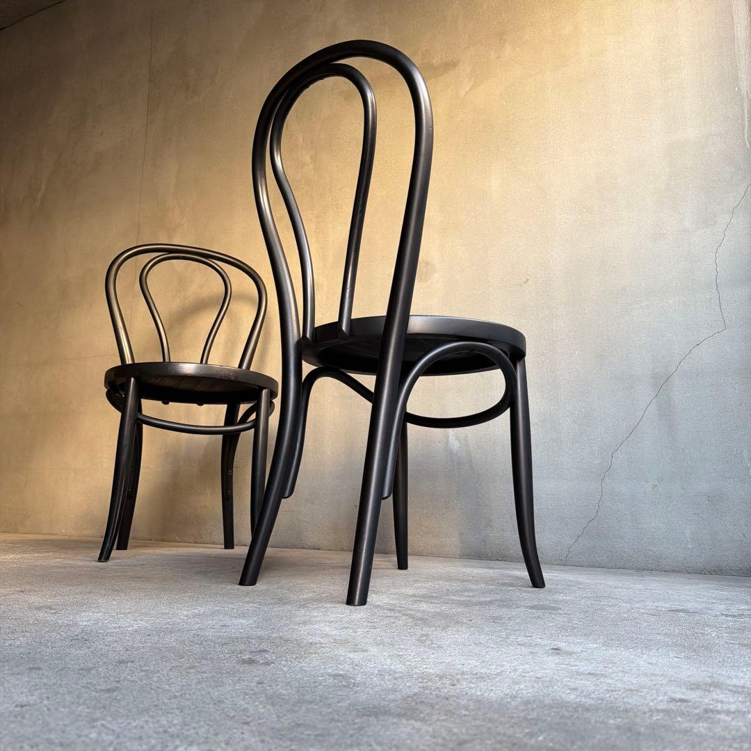 曲木　ベントウッドチェア　2脚セット　マットブラック塗装