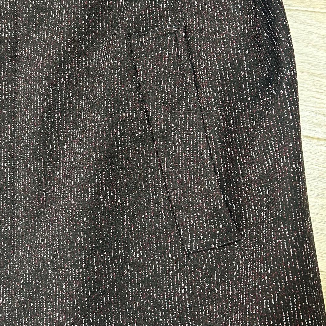 HEVO ウール混合素材 ステンカラーコート ダークカラー