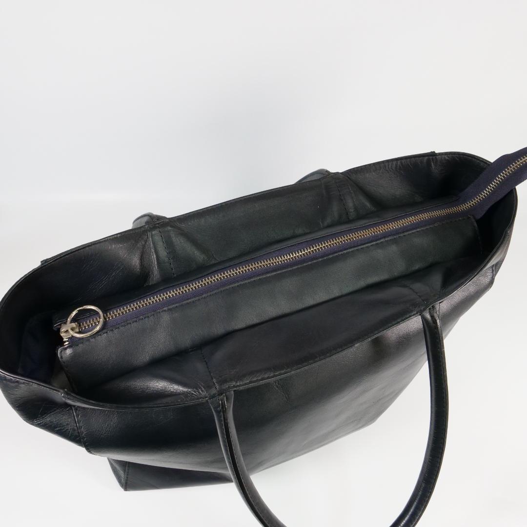 美品✨ ユナイテッドアローズ トートバッグ ダークネイビー レザー A4可