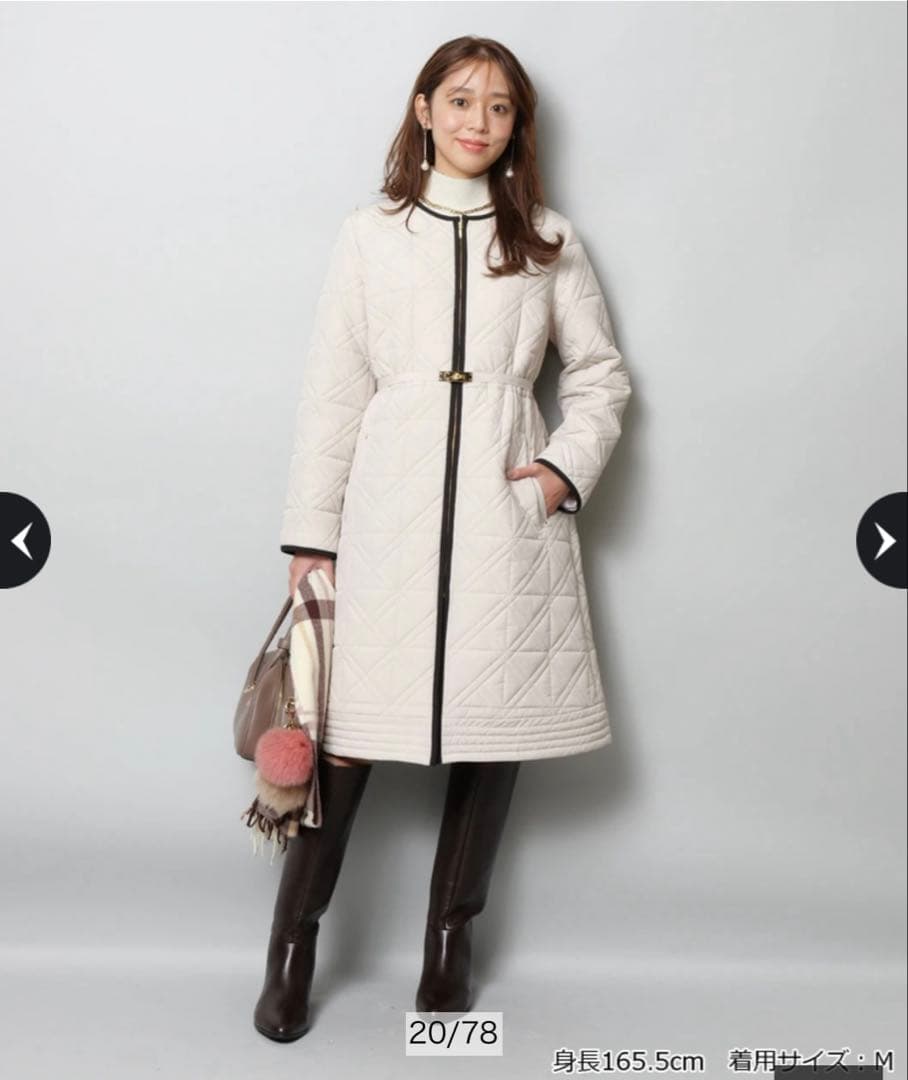 JUSGLITTY キルティング中綿ミドルコート