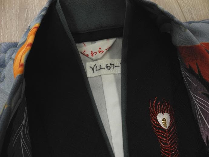 七五三に ◇花わらべ 黒色系◇5歳男の子着物・羽織・袴セット6034【中古】