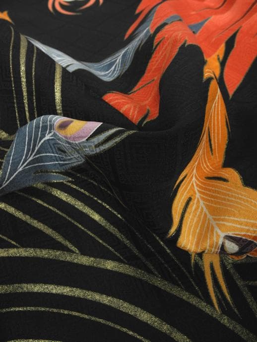 七五三に ◇花わらべ 黒色系◇5歳男の子着物・羽織・袴セット6034【中古】