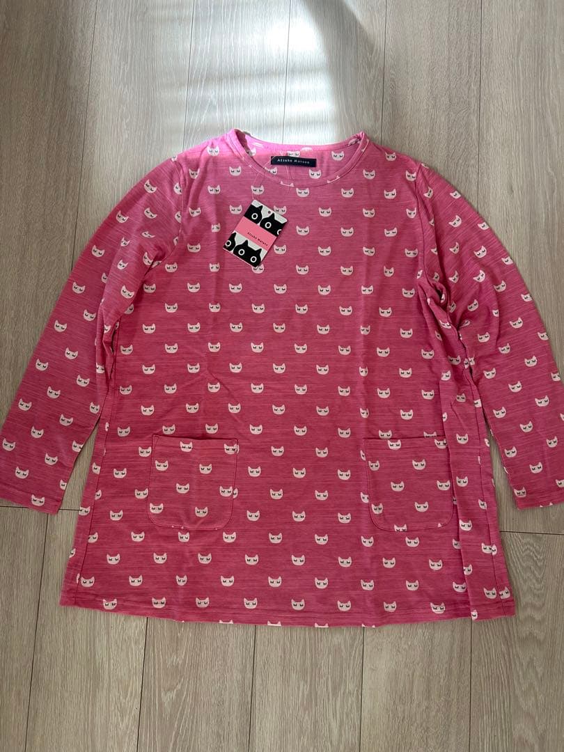 マタノアツコルームウェア　М 猫柄ピンクルームウェアセット(未使用品)