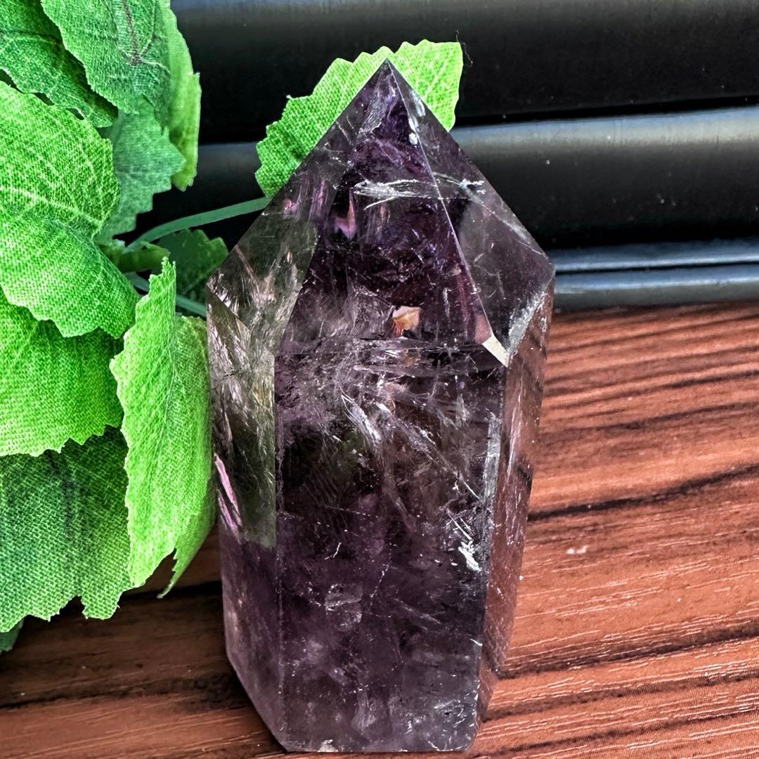 高品質❗️レインボー☆アメジスト 六角柱 パワーストーン天然石 原石A1198