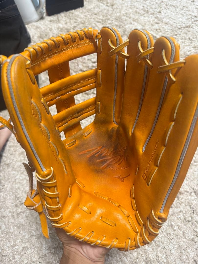 Mizuno Pro 硬式外野用グローブ オレンジ