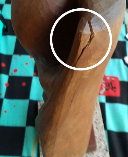 l*e様 木彫 本欅 題名 北の風 作者 島野重人 83cm 15キロ約40年前