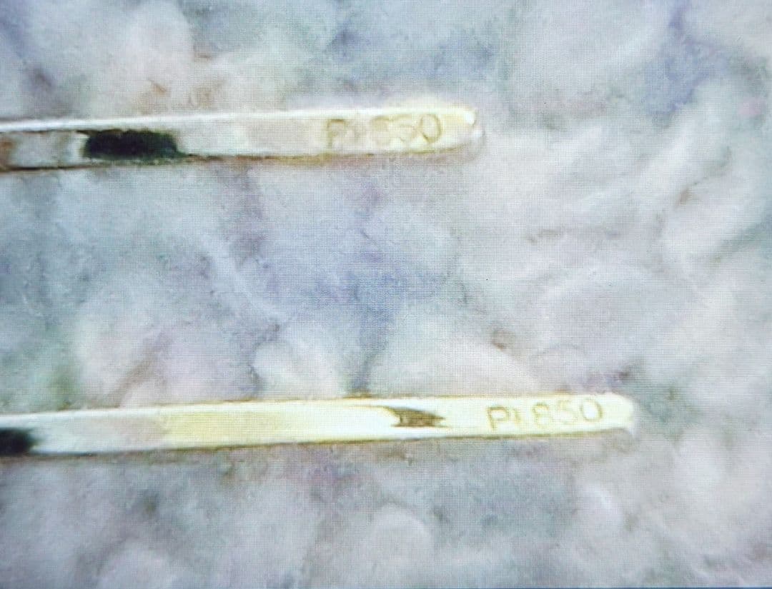 プラチナ PT850 ピアス　ツツミ　アメリカンピアス　チェーンピアス