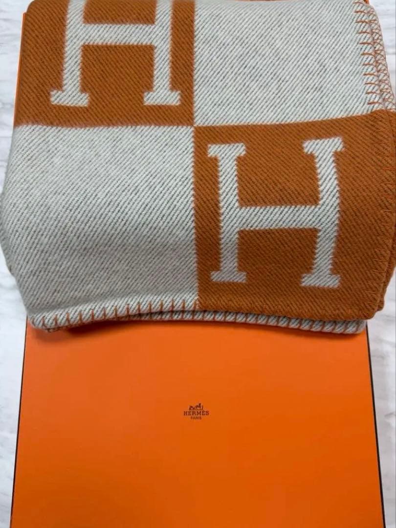 HERMES アヴァロン　ブランケットオレンジ