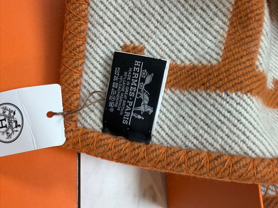 HERMES アヴァロン　ブランケットオレンジ