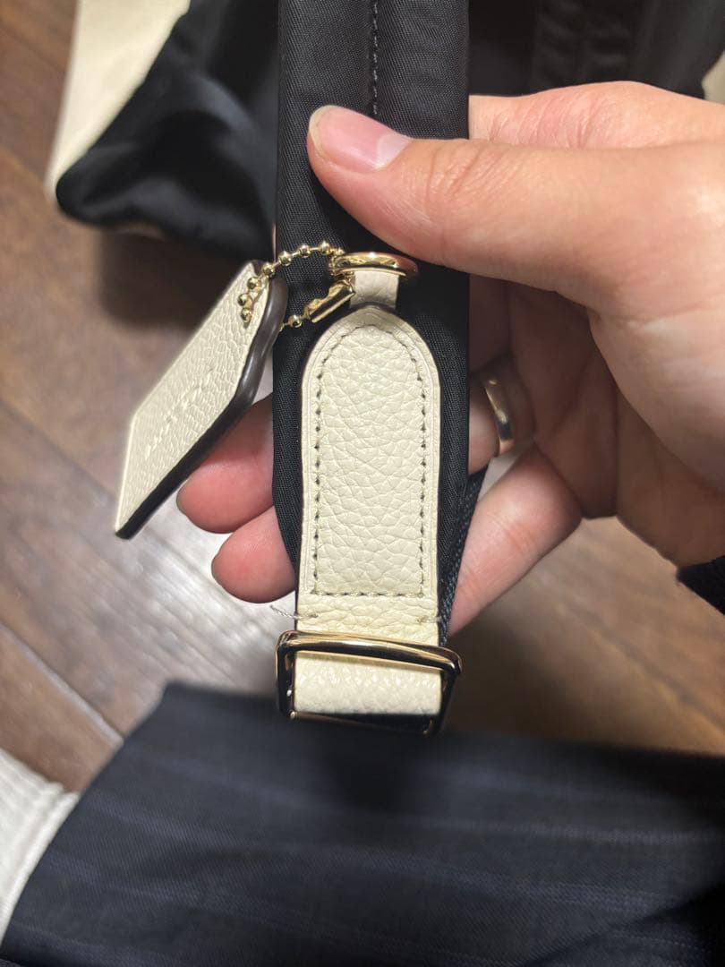 COACH ホワイトペブルドレザーリュック