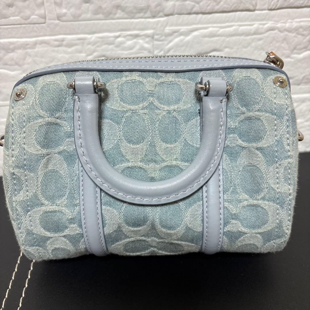 【美品】 COACH ルビー サッチェル 18 シグネチャー デニム ショルダー