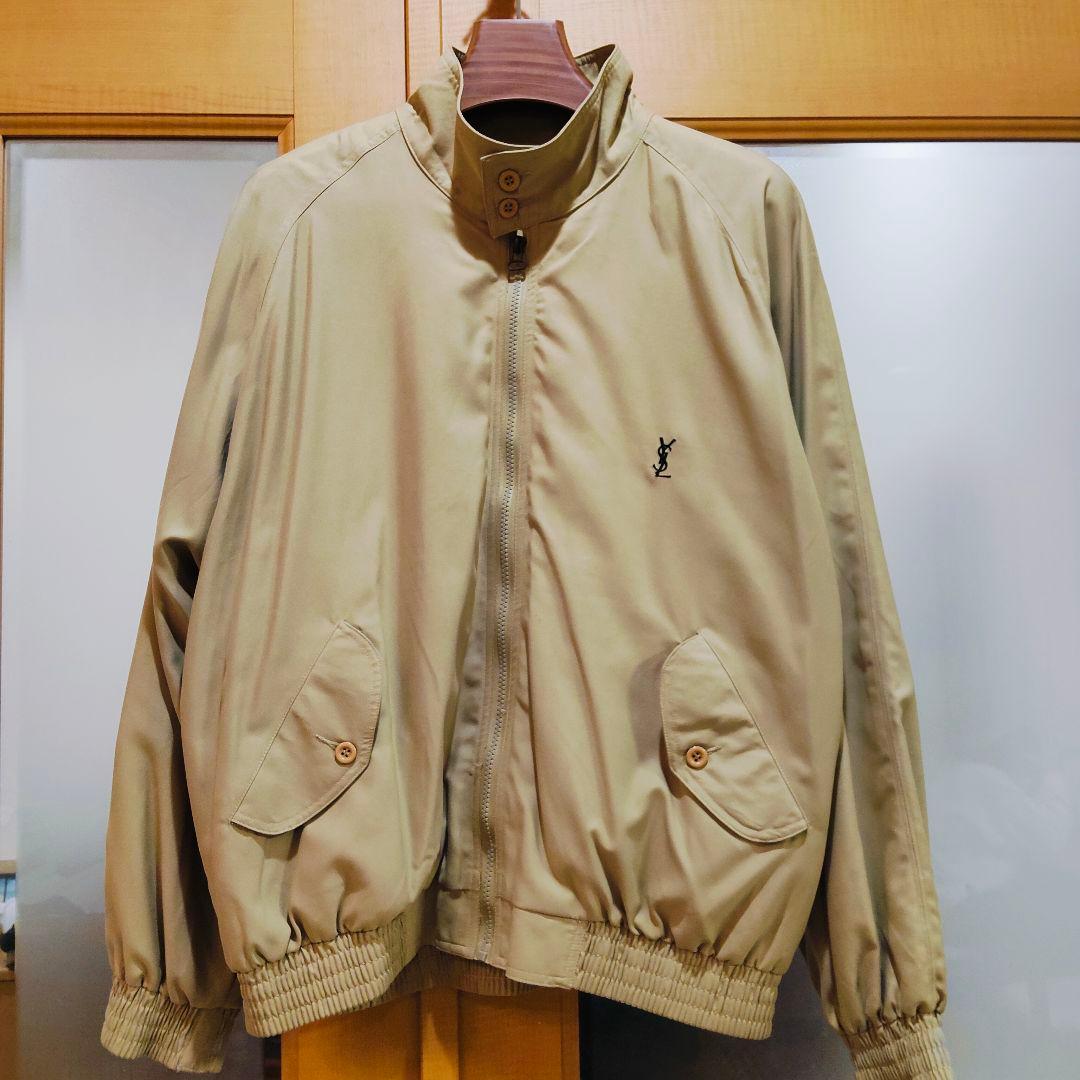 美品 イヴサンローラン ロゴ 刺繍 スウィングトップ 背中デカロゴ