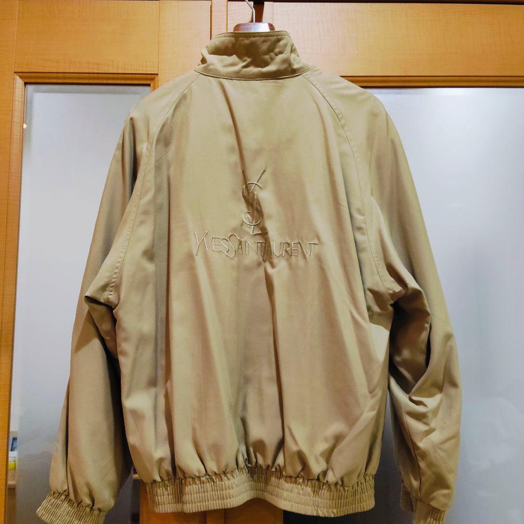 美品 イヴサンローラン ロゴ 刺繍 スウィングトップ 背中デカロゴ