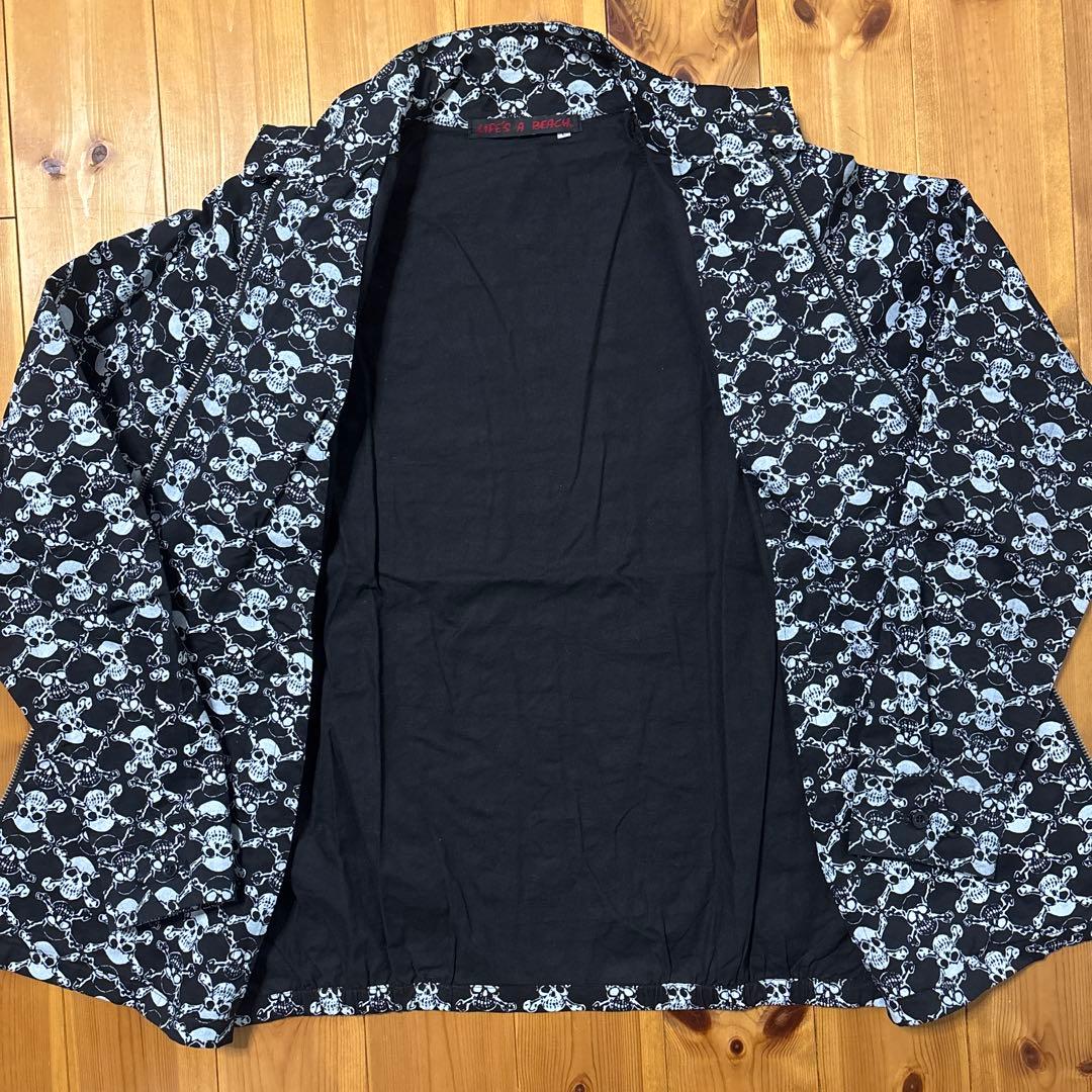 【LIFE'S A BEACH 】スカル柄スウィングトップ L