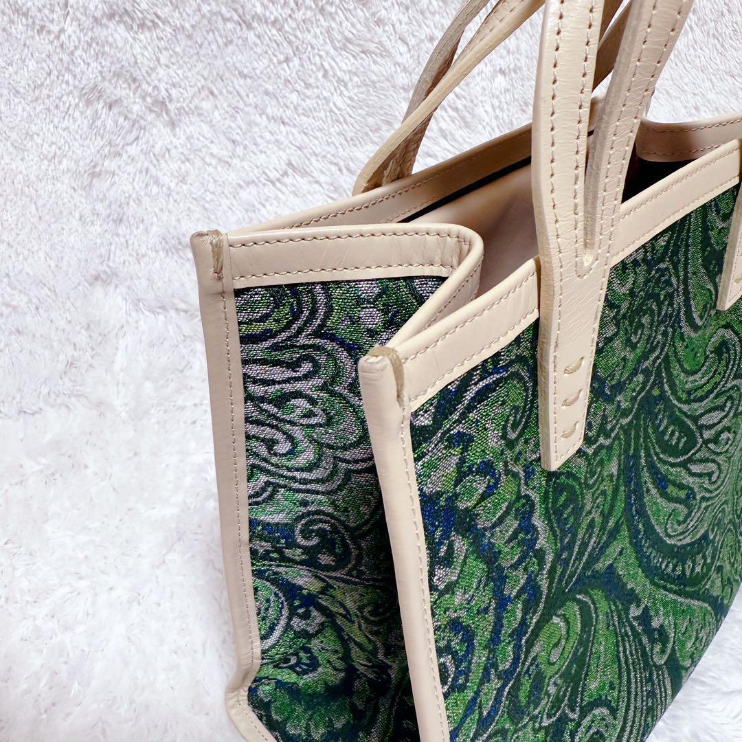 A VACATION タンク ジャガード ペイズリー グリーン トートバッグ