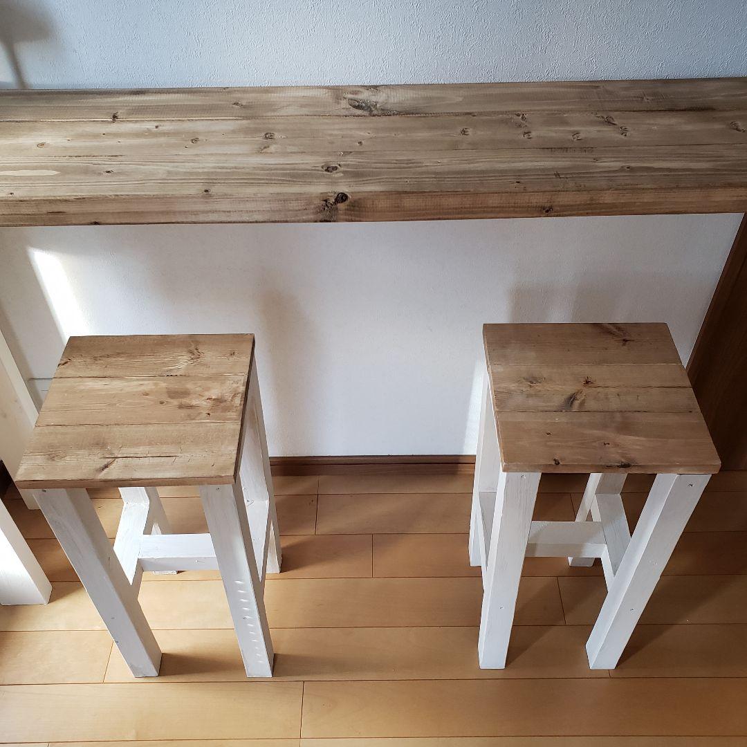 180 カントリー風　カウンターテーブル　ウォールナット　ワックス仕上