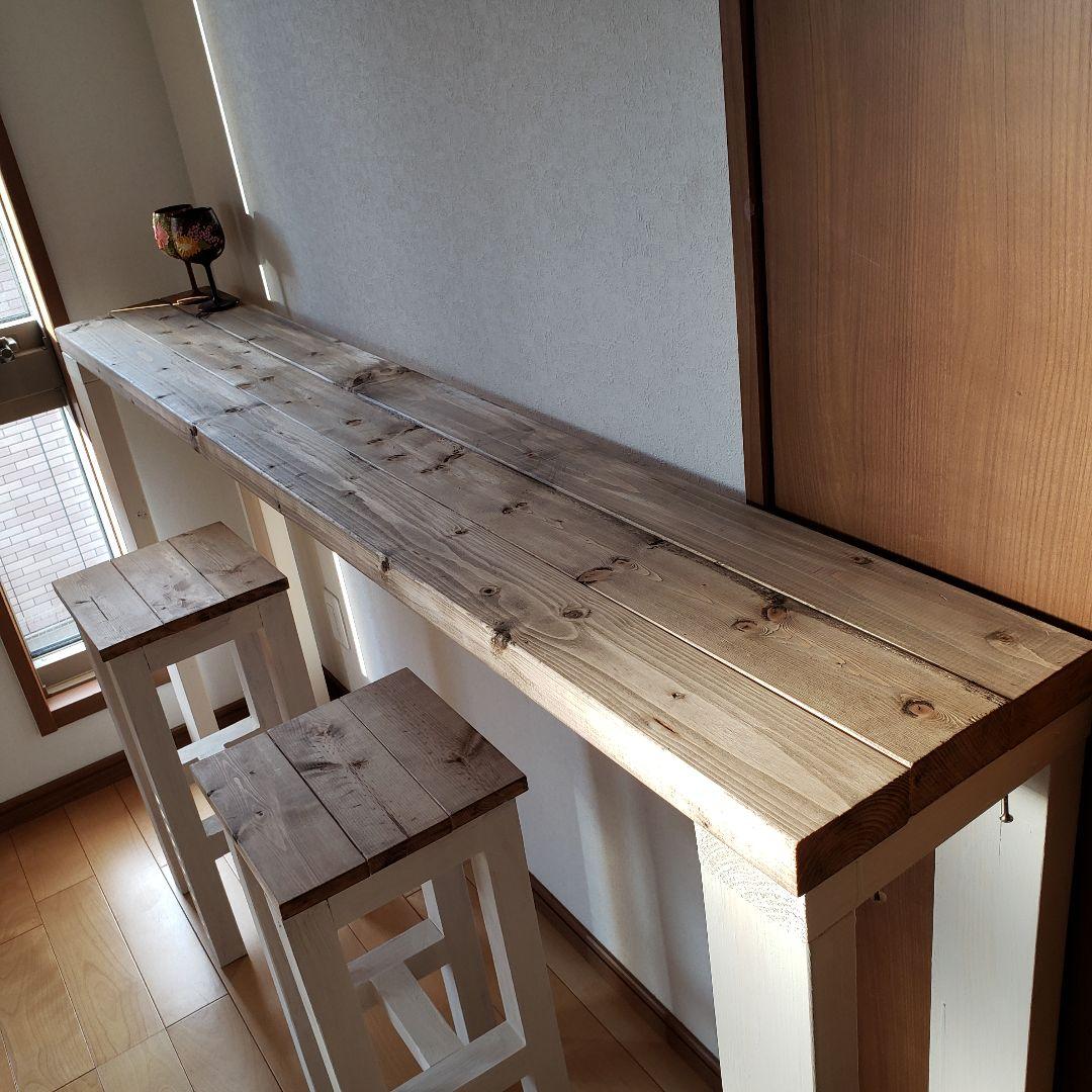 180 カントリー風　カウンターテーブル　ウォールナット　ワックス仕上