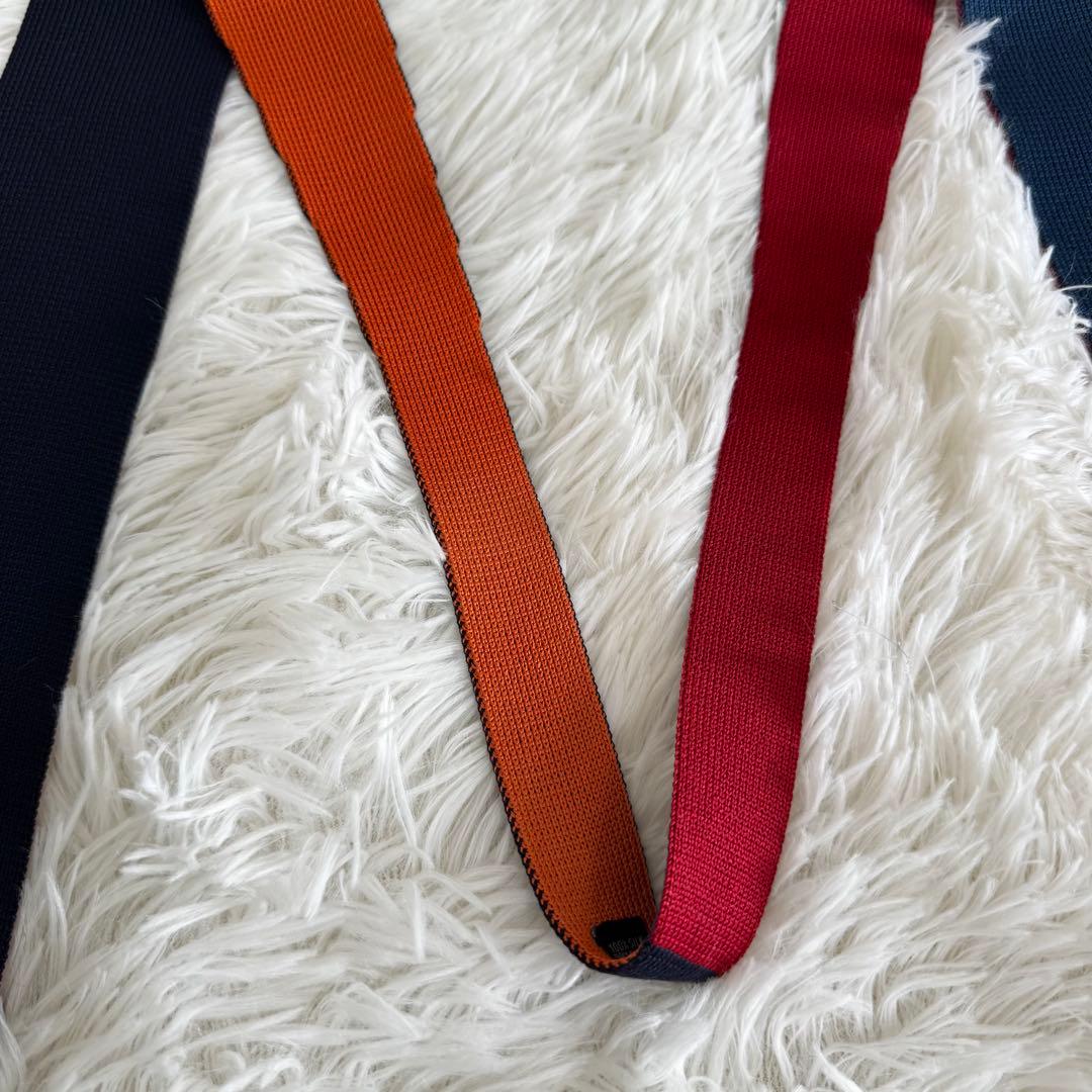 エルメス HERMES ニットタイ 4WAY ロゴ刺繍 リバーシブル イタリア製