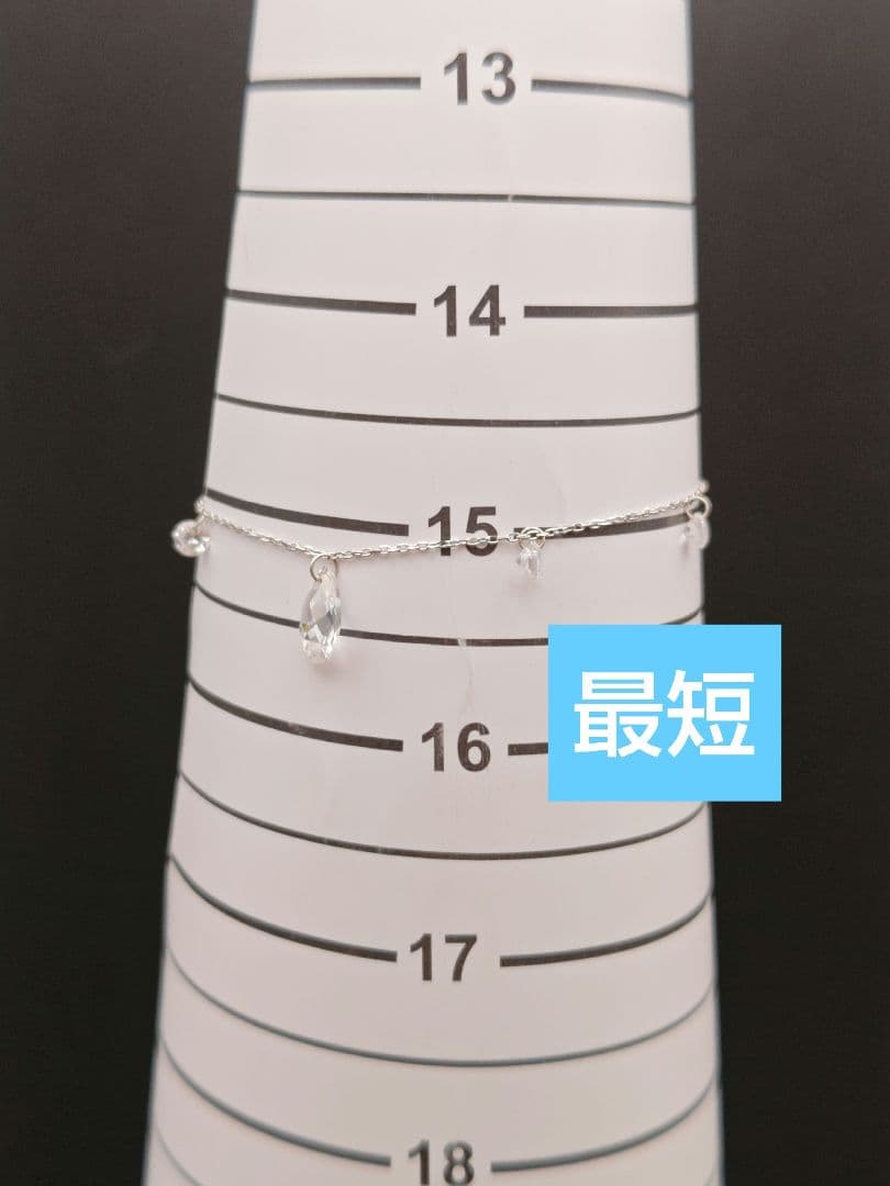 WISP◎K10WGブレスレット◎クリアストーン◎調節可◎アクセサリー◎10金