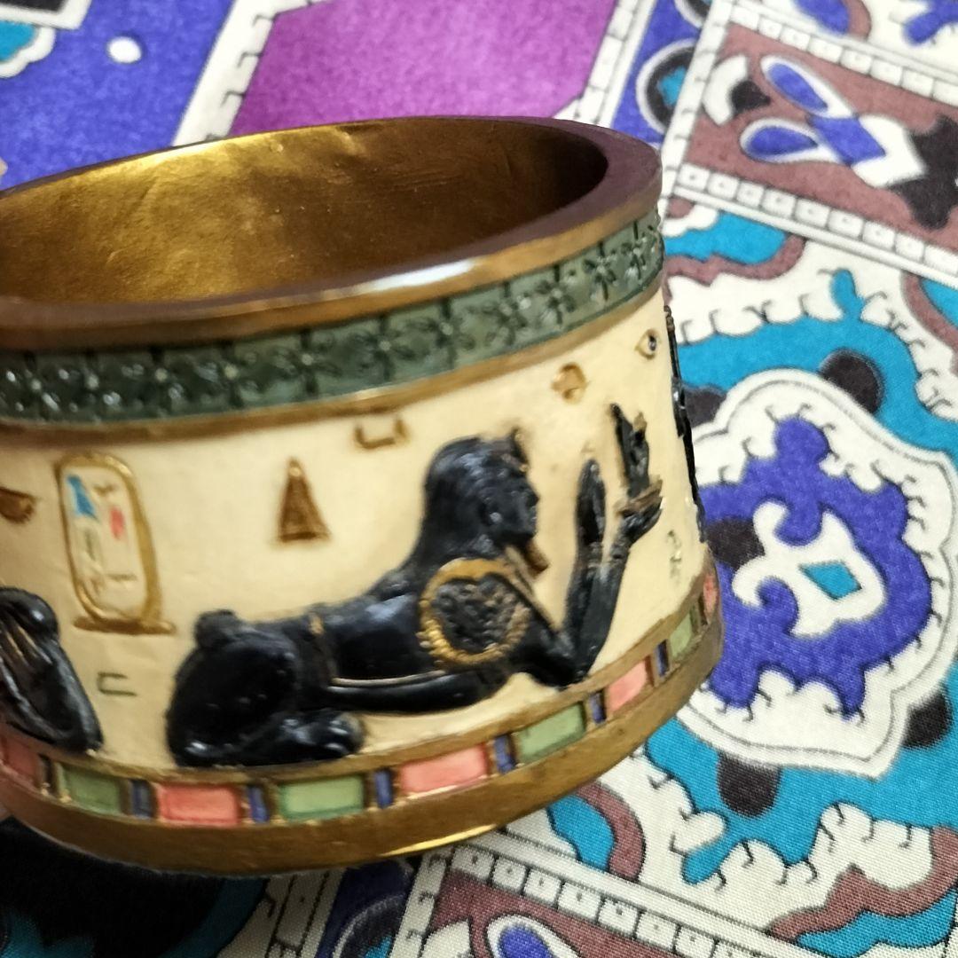 民族工芸品✨古代エジプト調モチーフ 神秘的レリーフ彫刻 装飾品✨貴重品 小物入れ
