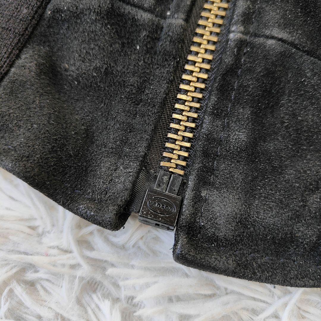 VANSON 9TJV クロスボーン　バックドロップ別注　スエードレザー　黒