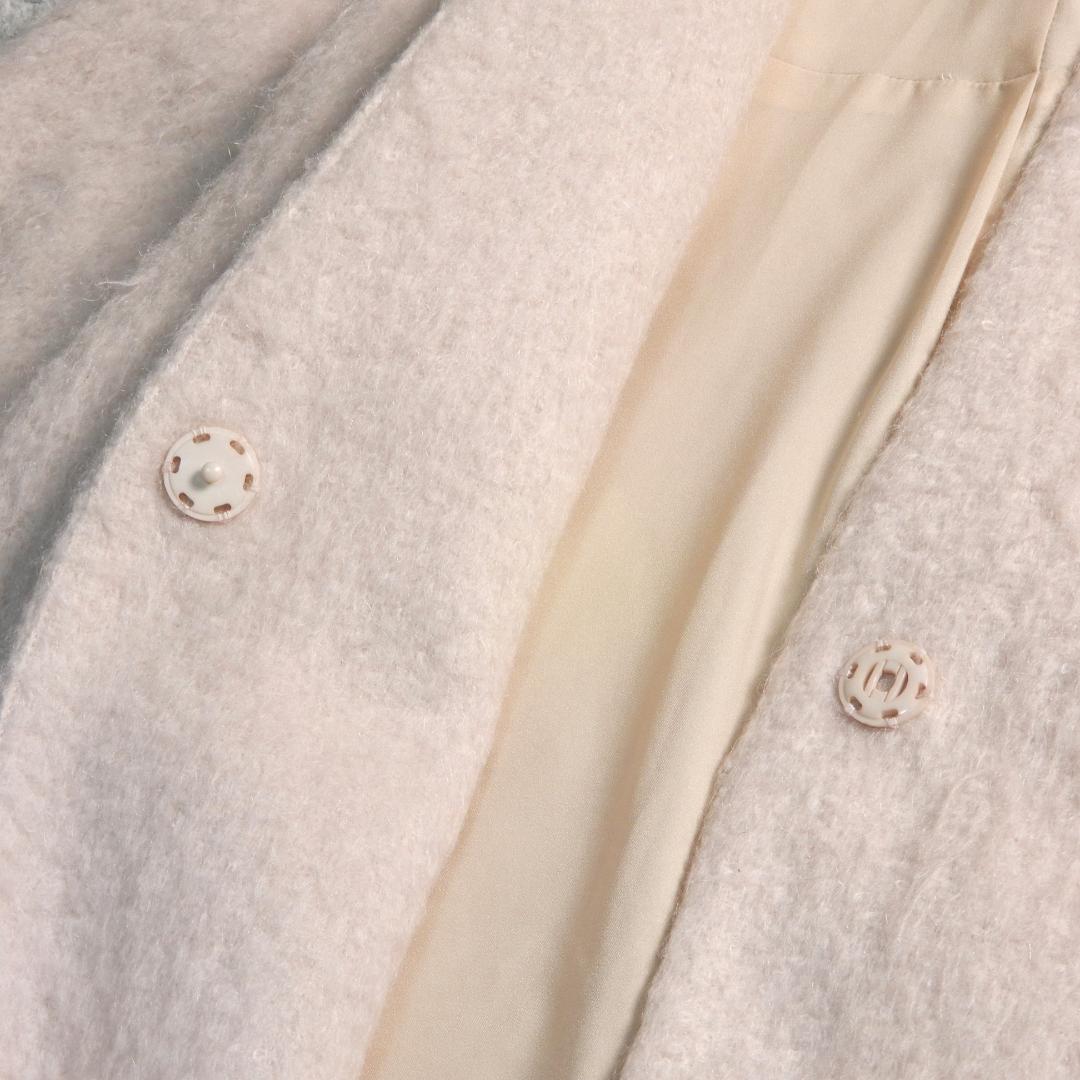 アダムエロぺ モヘヤ 起毛 シャギー 両Vネック ロング コート